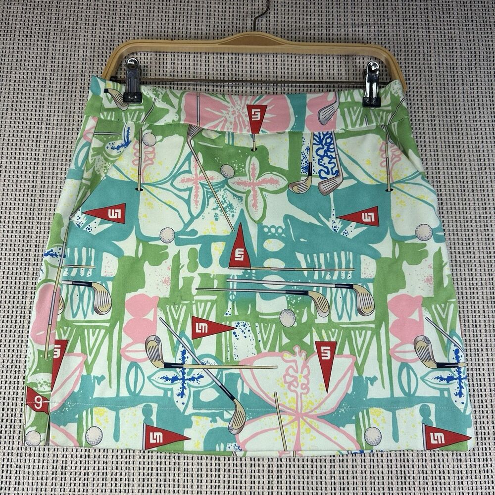 Loudmouth Ladies Golf Skort US 4 Retro Tropical Novelty Print Y2K